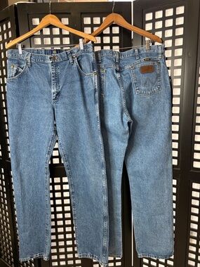 💙 Wrangler 47MWZ Jeans Mens 36x34 Cowboy Cut Prewashed 2 Pairs Exc. Cond. 💙